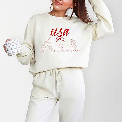 USA Winter Sports One Line - Women's Lightweight Garment Dyed Sweatshirt