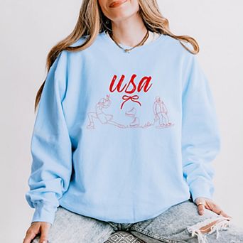 USA Winter Sports One Line - Women's Lightweight Garment Dyed Sweatshirt