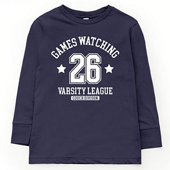 Games Watching Varsity League - Youth Long Sleeve Graphic T-Shirt