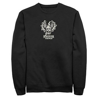 Men's Stranger Things Flying Skull Graphic Fleece Sweatshirt