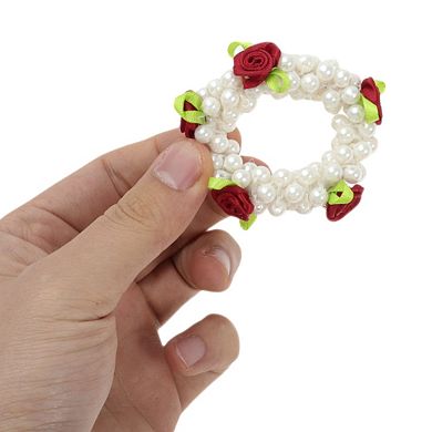Cute Rose Pearl Hair Elastic Band 1 Pc
