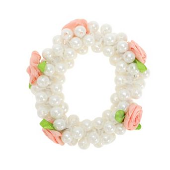 Cute Rose Pearl Hair Elastic Band 1 pc