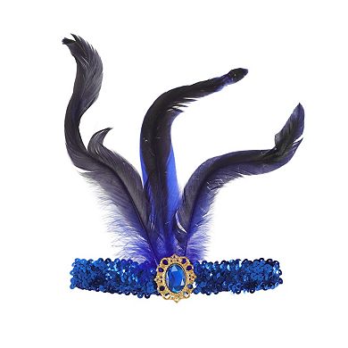 Feather Sequins Headband for Women 1 Pc