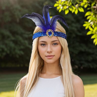 Feather Sequins Headband for Women 1 Pc