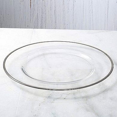 Gilded Dinner Plate 10.5 Inch Handmade Glass Decorative Dining Table Plate