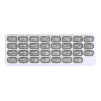 Lightweight 31 Grids Keyboard Style Pill Dispenser for Travel 1 pc
