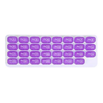 Lightweight 31 Grids Keyboard Style Pill Dispenser for Travel 1 pc