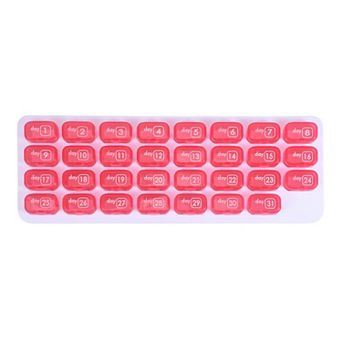 Lightweight 31 Grids Keyboard Style Pill Dispenser for Travel 1 pc