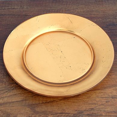 Hand Gilded Glass Dinner Plate 10.5 Inch Square Decorative Tableware for Dining