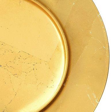 Hand Gilded Glass Dinner Plate 10.5 Inch Square Decorative Tableware for Dining
