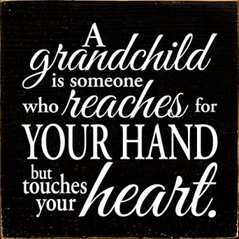 Grandchild Quote Wood Sign 7x7 Inch - Square Plaque for Living Room or Bedroom
