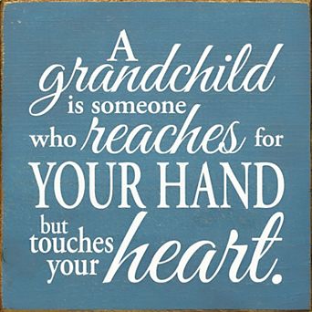 Grandchild Quote Wood Sign 7x7 Inch - Square Plaque for Living Room or Bedroom