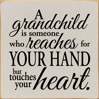 Grandchild Quote Wood Sign 7x7 Inch - Square Plaque for Living Room or Bedroom