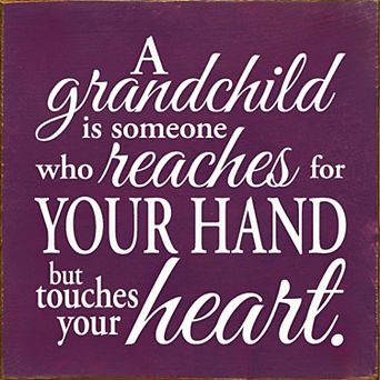 Grandchild Quote Wood Sign 7x7 Inch - Square Plaque for Living Room or Bedroom