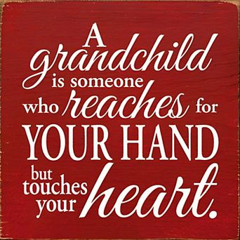 Grandchild Quote Wood Sign 7x7 Inch - Square Plaque for Living Room or Bedroom