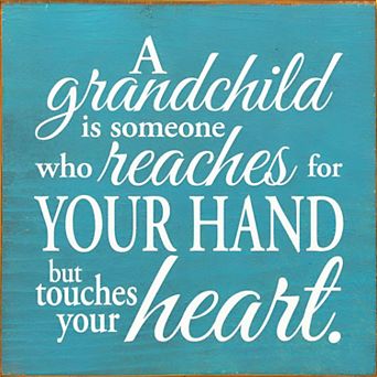 Grandchild Quote Wood Sign 7x7 Inch - Square Plaque for Living Room or Bedroom