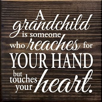 Grandchild Quote Wood Sign 7x7 Inch - Square Plaque for Living Room or Bedroom