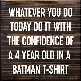 Funny Motivational Wood Sign 7x7 Inch Square Wall or Shelf Decor for Office or Nursery