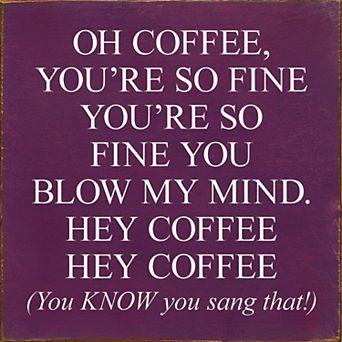 Funny Coffee Quote Wood Sign 7x7 Inch Square Wall or Shelf Decor for Coffee Bar or Office