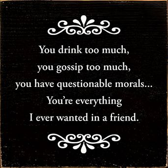 Friend Quote Wood Sign 7x7 Inch Rustic Wall or Desk Home Decor