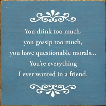 Friend Quote Wood Sign 7x7 Inch Rustic Wall or Desk Home Decor