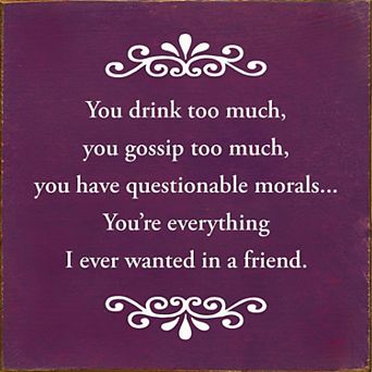 Friend Quote Wood Sign 7x7 Inch Rustic Wall or Desk Home Decor