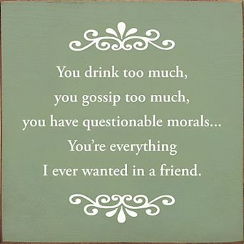 Friend Quote Wood Sign 7x7 Inch Rustic Wall or Desk Home Decor