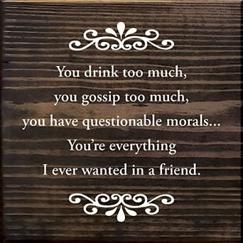 Friend Quote Wood Sign 7x7 Inch Rustic Wall or Desk Home Decor