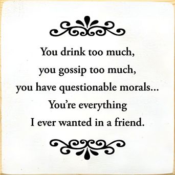 Friend Quote Wood Sign 7x7 Inch Rustic Wall or Desk Home Decor