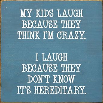 Funny Parenting Quote Wood Sign 7x7 Inch Square Wall or Shelf Decor for Home or Office