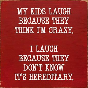 Funny Parenting Quote Wood Sign 7x7 Inch Square Wall or Shelf Decor for Home or Office