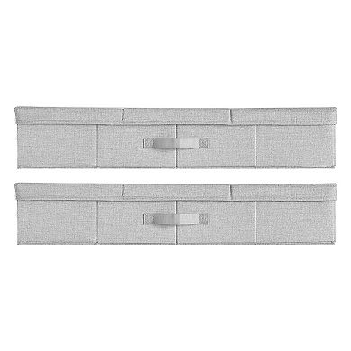 Under Bed Storage Containers with Lids 2 Pack Fabric Underbed Storage Bins for Clothes - Grey