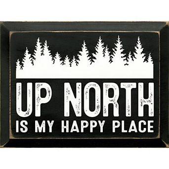 Wood Wall Art Sign 9 x 12 Up North Quote for Cabin or Lodge