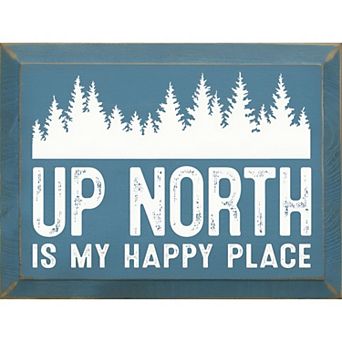 Wood Wall Art Sign 9 x 12 Up North Quote for Cabin or Lodge