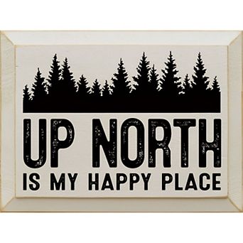 Wood Wall Art Sign 9 x 12 Up North Quote for Cabin or Lodge