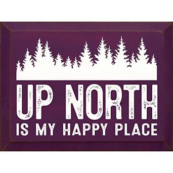 Wood Wall Art Sign 9 x 12 Up North Quote for Cabin or Lodge