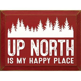 Wood Wall Art Sign 9 x 12 Up North Quote for Cabin or Lodge