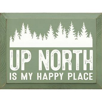 Wood Wall Art Sign 9 x 12 Up North Quote for Cabin or Lodge