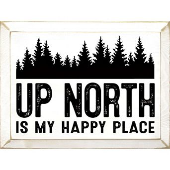 Wood Wall Art Sign 9 x 12 Up North Quote for Cabin or Lodge