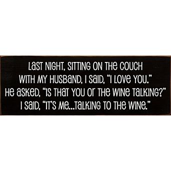 Wine Quote Wood Sign for Kitchen Bar Shelf or Wall Decor