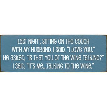 Wine Quote Wood Sign for Kitchen Bar Shelf or Wall Decor