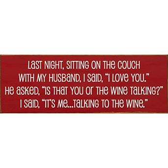 Wine Quote Wood Sign for Kitchen Bar Shelf or Wall Decor