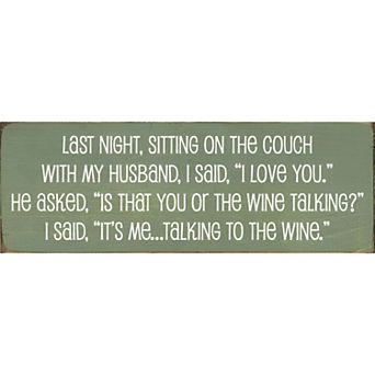 Wine Quote Wood Sign for Kitchen Bar Shelf or Wall Decor