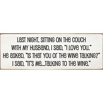 Wine Quote Wood Sign for Kitchen Bar Shelf or Wall Decor
