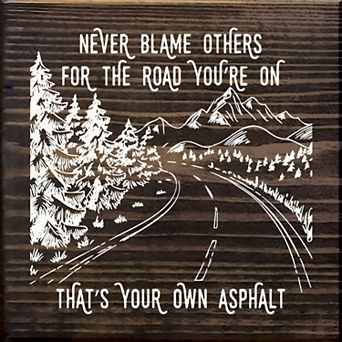 Funny Wood Quote Sign 7x7 Inch Square Wall or Shelf Decor for Office Garage Home