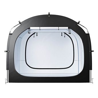 Outdoor Bike Storage Shed Tent for 5+ Bicycles with Dual Doors and Waterproof Oxford Fabric Black