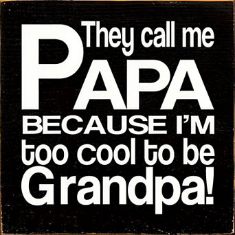 Papa Gift Wood Sign Square Rustic Farmhouse Wall or Desk Decor