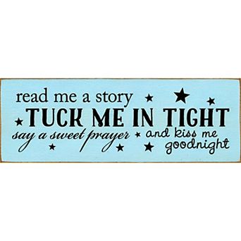 Nursery Bedtime Prayer Quote Wood Sign 3.5x10 in Shelf or Wall Decor