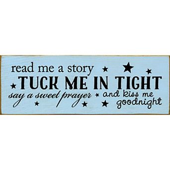 Nursery Bedtime Prayer Quote Wood Sign 3.5x10 in Shelf or Wall Decor