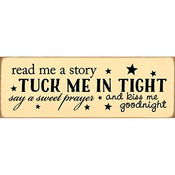 Nursery Bedtime Prayer Quote Wood Sign 3.5x10 in Shelf or Wall Decor